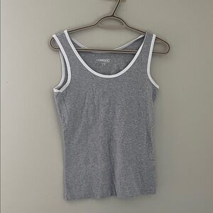 Company Ellen Tracy Gray Sleeveless Tank Top White Trim Size Small